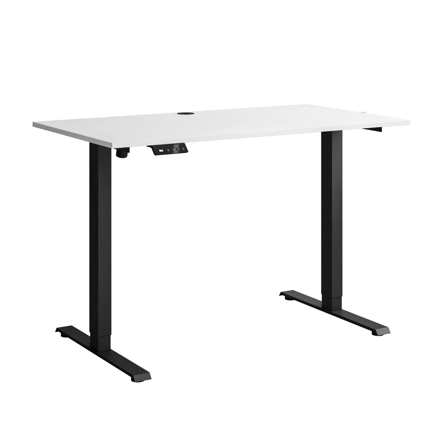 SCHREIBTISCH SPACE höhenverstellbar mit Metallbeinen schwarz/weiß - Weiß, Holzwerkstoff (60/110/69.5cm) - Lookway