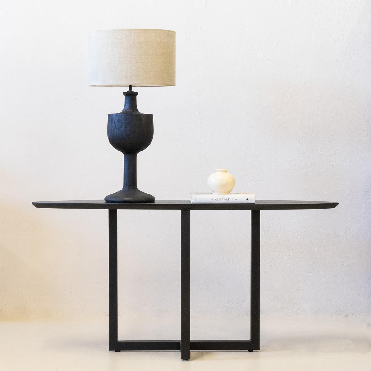 TISCHLAMPE aus Holz 40cm, schwarz - Schwarz, Holz (40/40/70cm) - Giga Meubel