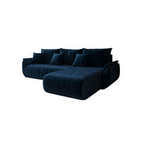 ECKSOFA Mit Schlaffunktion Und Bettkasten TOKYO, Stoff MONOLITH, Dunkelblau, Rechts - Dunkelblau, Holz (280/190cm) - Kaiser Möbel