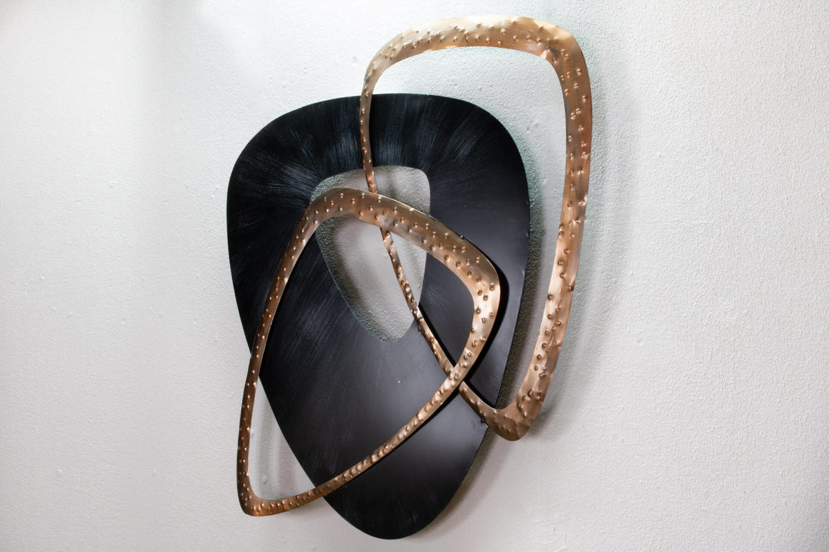 WANDDEKO Schwarz 80/80 cm - Schwarz, Metall (2.9/80/5cm) - KUNSTLOFT
