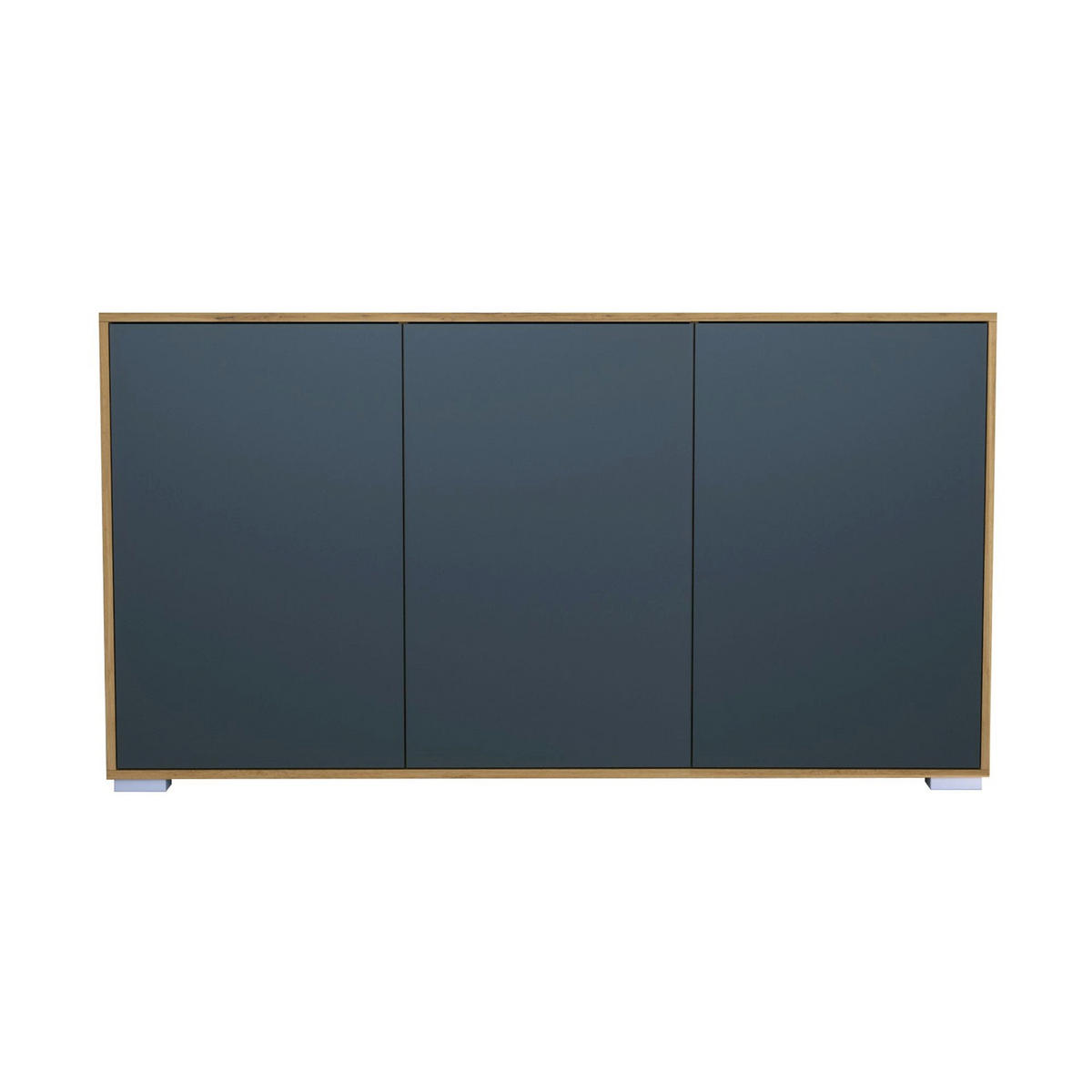 SIDEBOARD Elena, Kommode mit Push-to-Open, Made in Germany, Moderner Schrank, Eiche Evoke/Anthrazit matt (152,5 x 83 x 37 cm) - Anthrazit, Holzwerkstoff (152.5/83/37cm) - InnoFurn