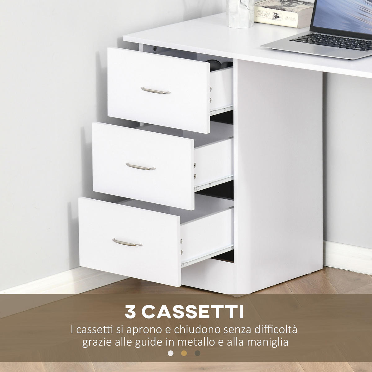 BÜROTISCH Weiß 1 Stück - Weiß, Holzwerkstoff (49/120/72cm) - GiPP