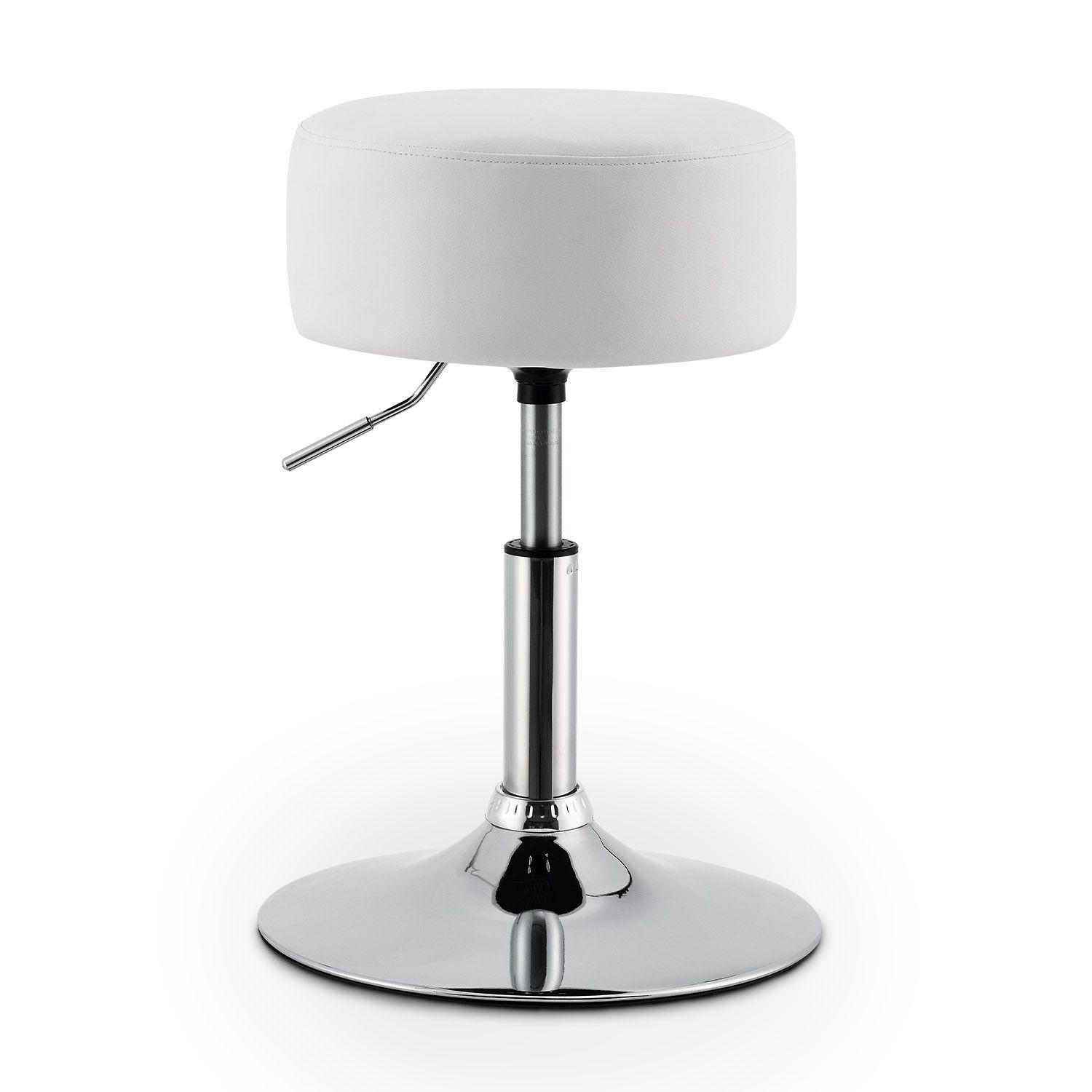 HOCKER Tonia weiß höhenverstellbar ideal für Schminktisch - Weiß, Textil (38.5/64/38.5cm) - Juskys