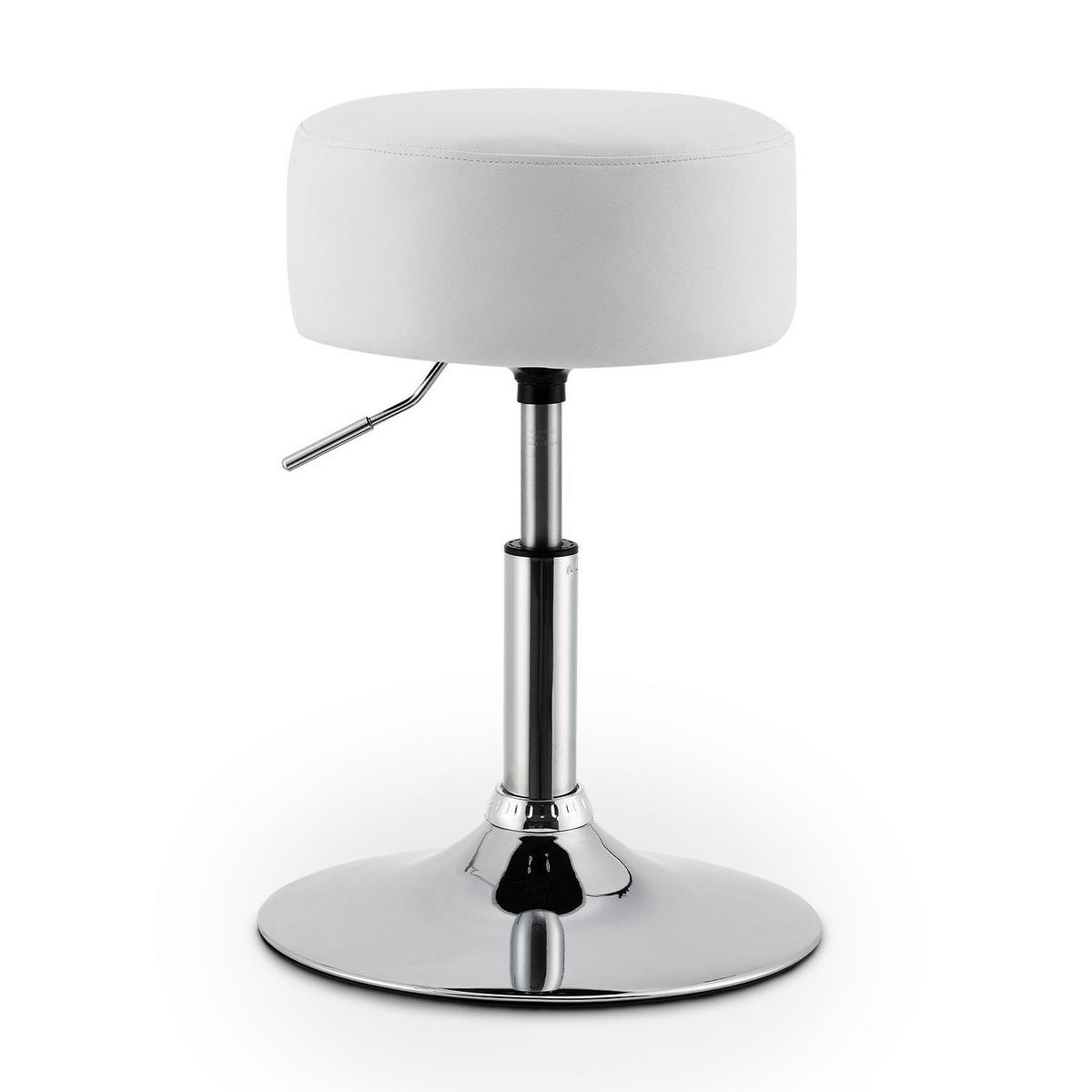 HOCKER Tonia weiß höhenverstellbar ideal für Schminktisch - Weiß, Textil (38.5/64/38.5cm) - Juskys