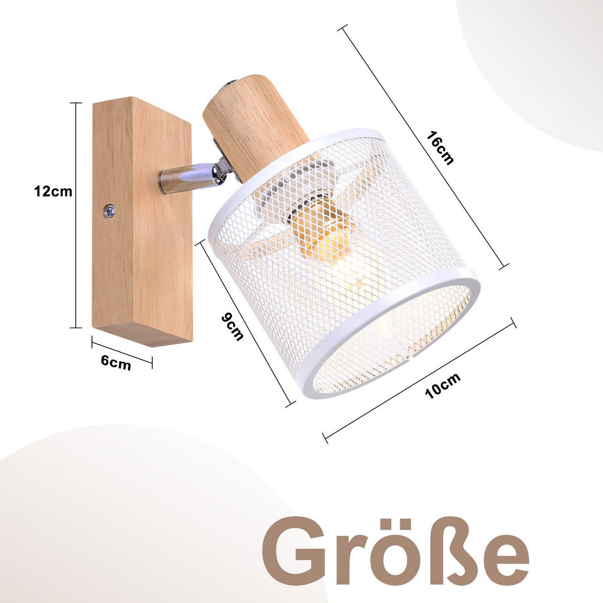 STRAHLER Gisela 1-flammig 16/10/14 cm - Weiß, Metall (16/10/14cm) - Nettlife