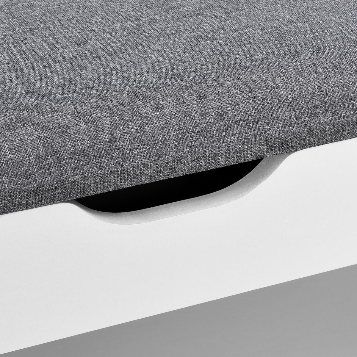 SCHUHBANK Gentofte - Weiß, Holzwerkstoff/Textil (60/46/30cm) - [en.casa]