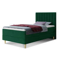BOXBETT Gold Mini - 120x200 - Grün (Manila 35, Velvet) - Gelb/Grün, Holz/Holzwerkstoff (120/200cm) - Sofnet