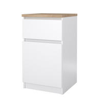 NACHTTISCH, Naia, Nussbaum / Weiß, Holzwerkstoff / Metall, 41 x 40 x 70 cm - Nussbaumfarben, Holzwerkstoff/Metall (41/70/40cm) - ebuy24
