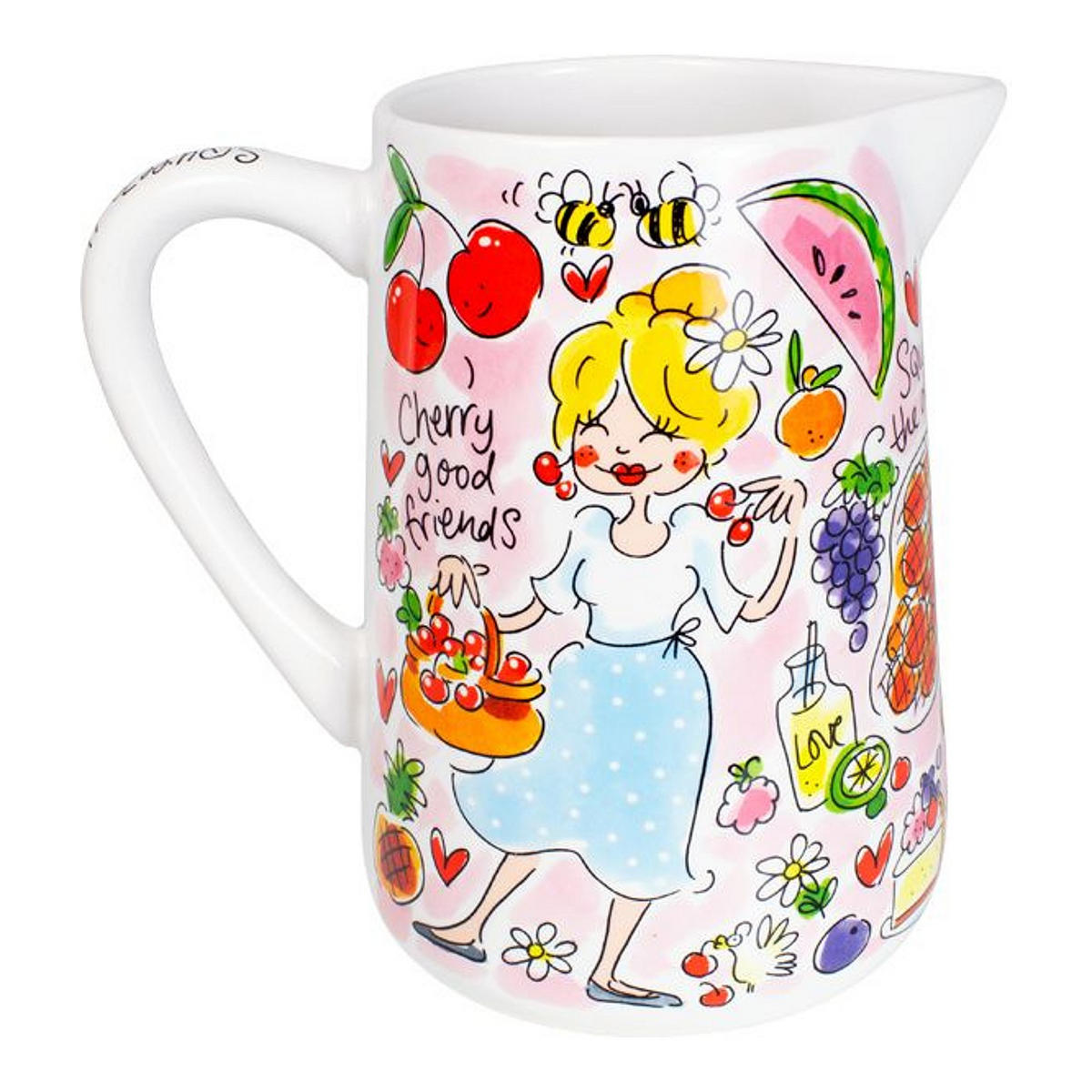 SAFTKANNE Rosa Früchte in Bunt - 1000 ml - Multicolor, Keramik (1L) - Blond Amsterdam