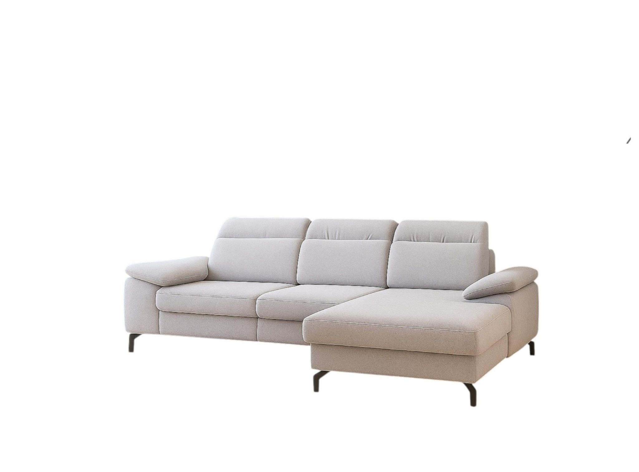 ECKSOFA Margit Mit Schlaffunktion - Hellgrau, Holzwerkstoff/Textil (276/184cm) - Fun Möbel