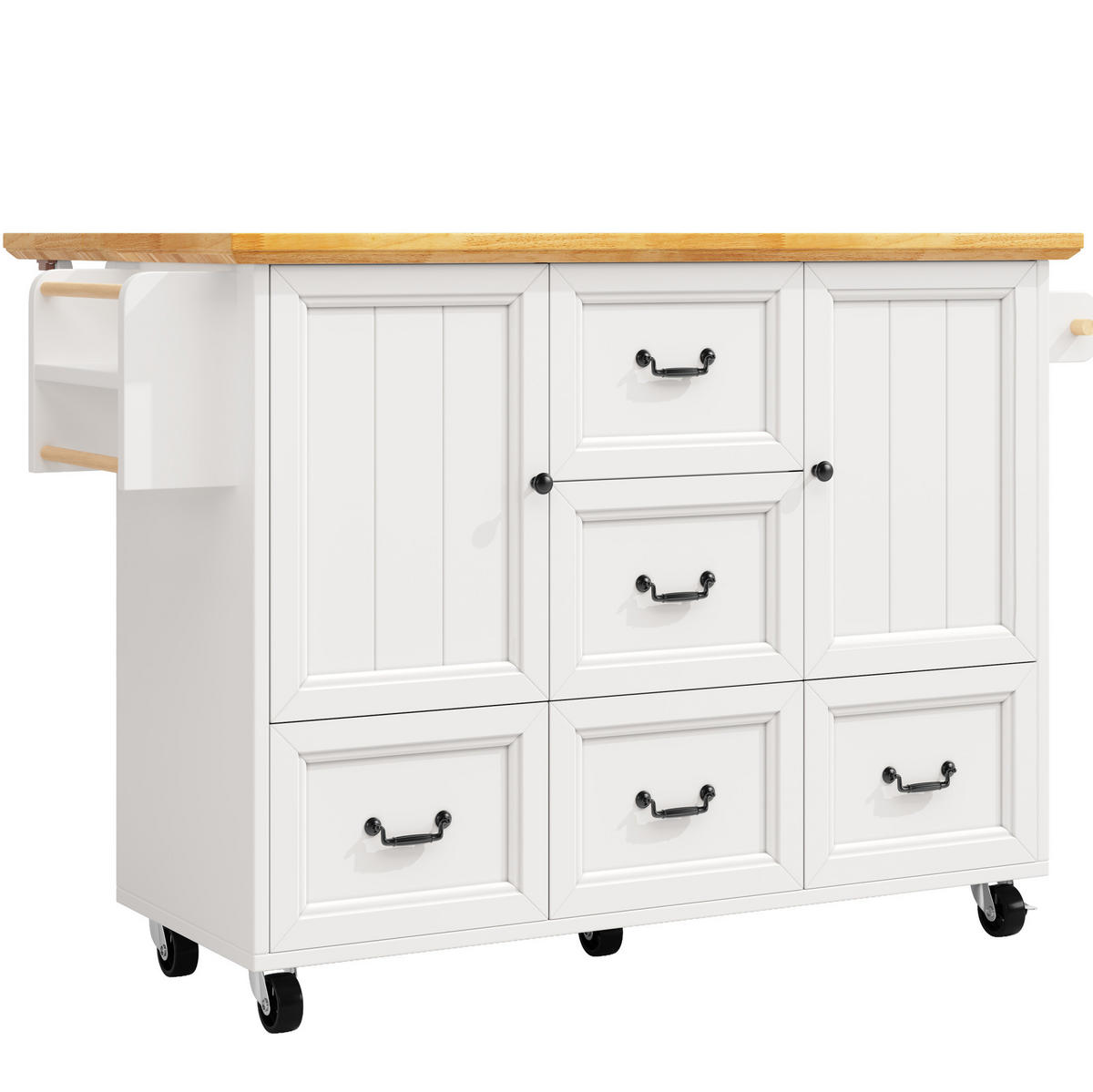 KÜCHENINSEL klappbar 120 x 73 x 92,5 cm Weiß MDF/Metall - Weiß, Metall (45/93/120cm) - Beauniv