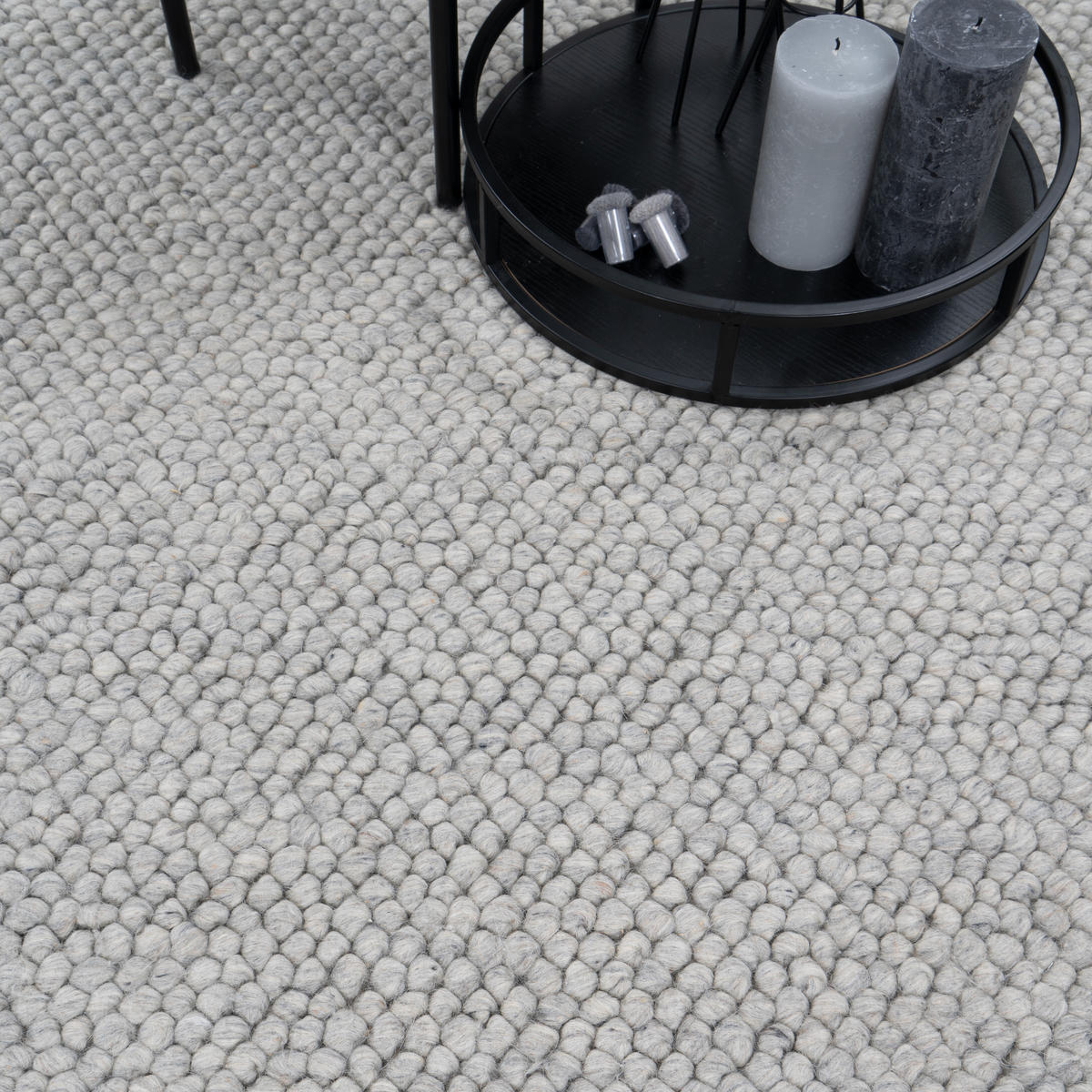 WOLLTEPPICH WOOLY 80/150 silber - Silberfarben, Naturmaterialien (80/150cm) - Consilio Concept