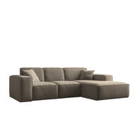 ECKSOFA L-Form Siena Stoff Salvador Dunkelbeige Rechts - Cappuccino, Holz (266/165cm) - Kaiser Möbel