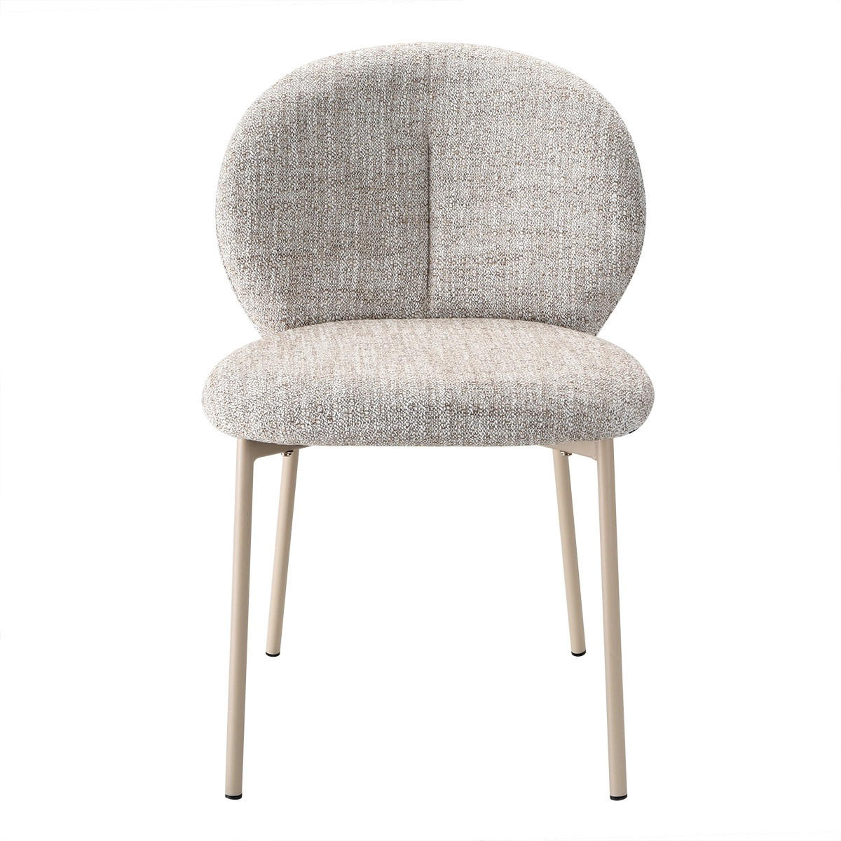STÜHLE 2er-Set, gepolstert, aus meliertem stoff beige 60/48/80 cm - Beige, Textil (48/80/60cm) - Calicosy