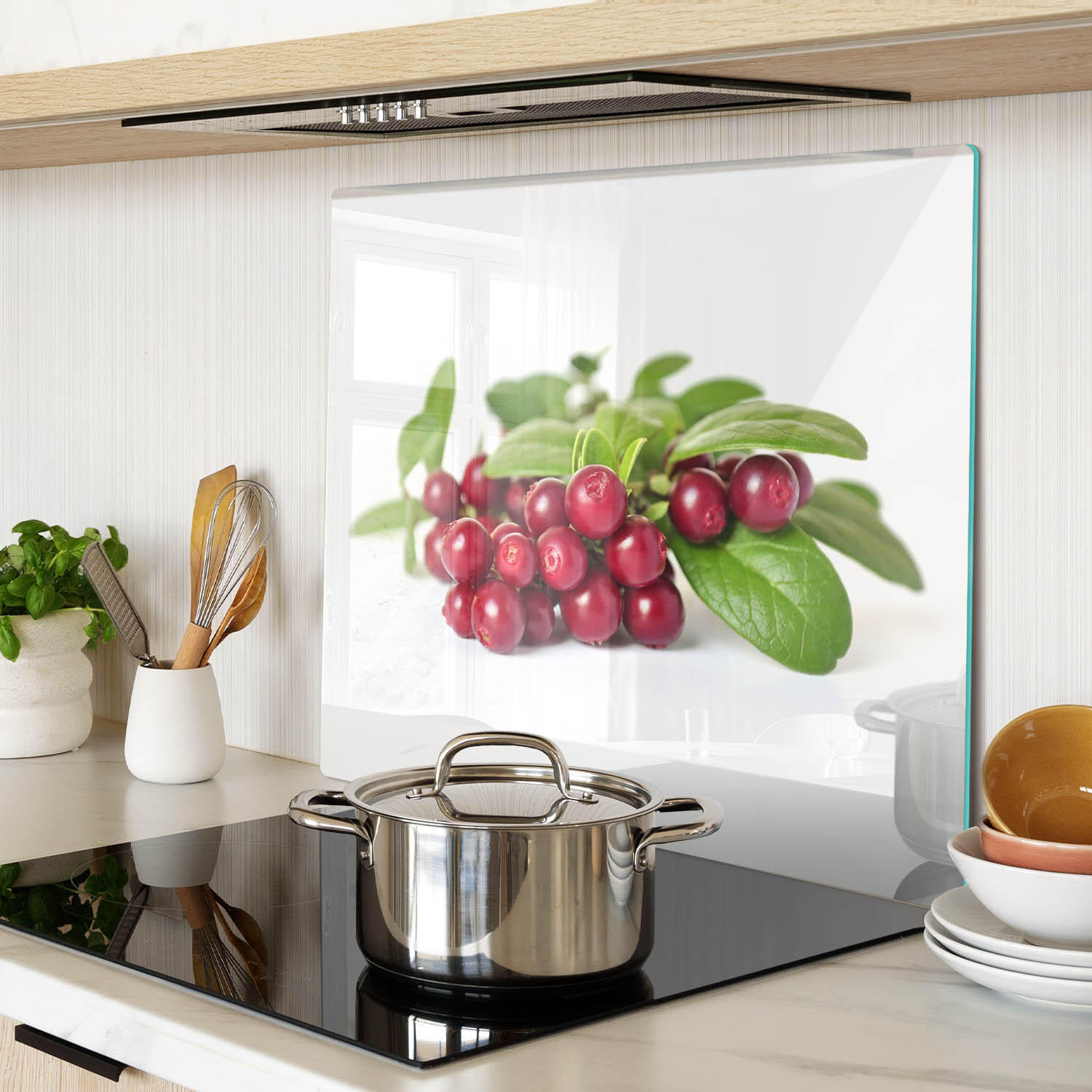 GLASPLATTE 60x52 cm Preiselbeeren - Rot, Glas (60/0.4/52cm) - TULUP