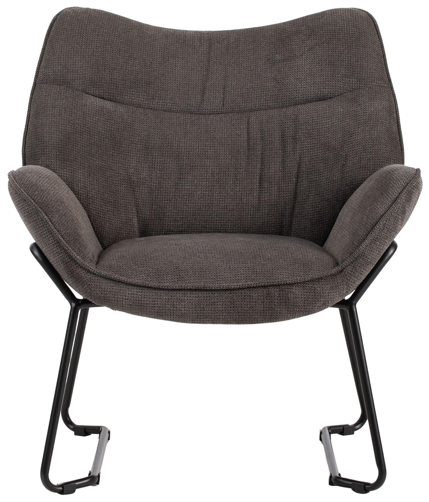 SESSEL Aliano - dunkelgrau - Dunkelgrau/Schwarz, Textil/Metall (67/76/73cm) - bene living
