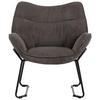 SESSEL Aliano - dunkelgrau - Dunkelgrau/Schwarz, Textil/Metall (67/76/73cm) - bene living