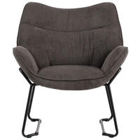 SESSEL Aliano - dunkelgrau - Dunkelgrau/Schwarz, Textil/Metall (67/76/73cm) - bene living