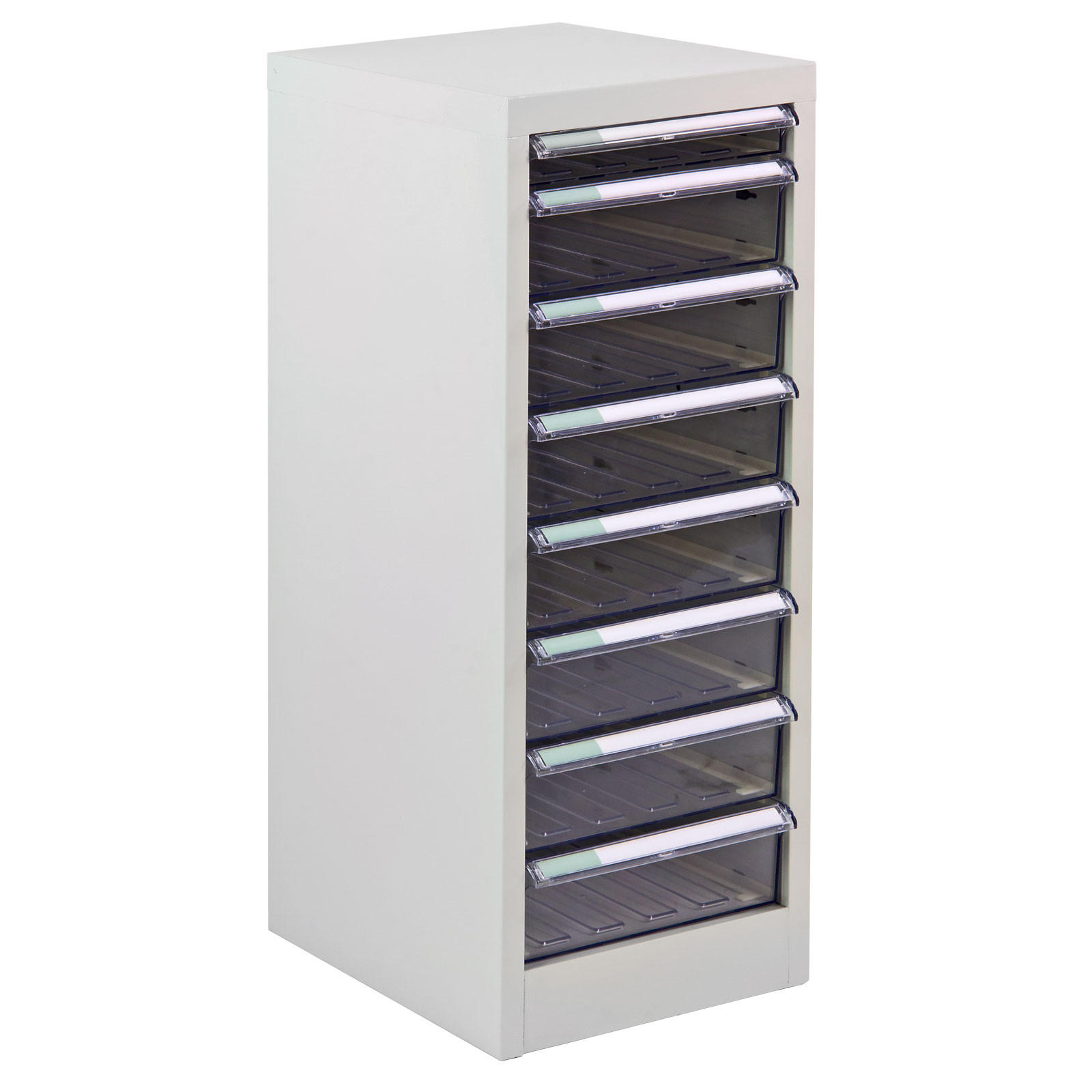 SCHUBLADENCONTAINER Kobra mit 8 Schubladen 74x28x34cm Lichtgrau - Grau, Kunststoff/Metall (28/74/34cm) - PROREGAL