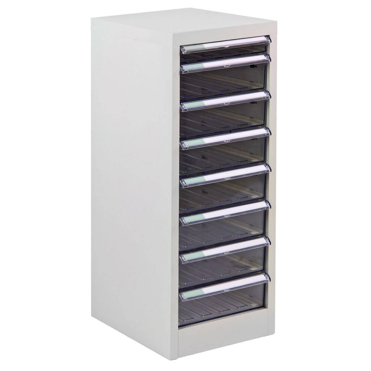 SCHUBLADENCONTAINER Kobra mit 8 Schubladen 74x28x34cm Lichtgrau - Grau, Kunststoff/Metall (28/74/34cm) - PROREGAL