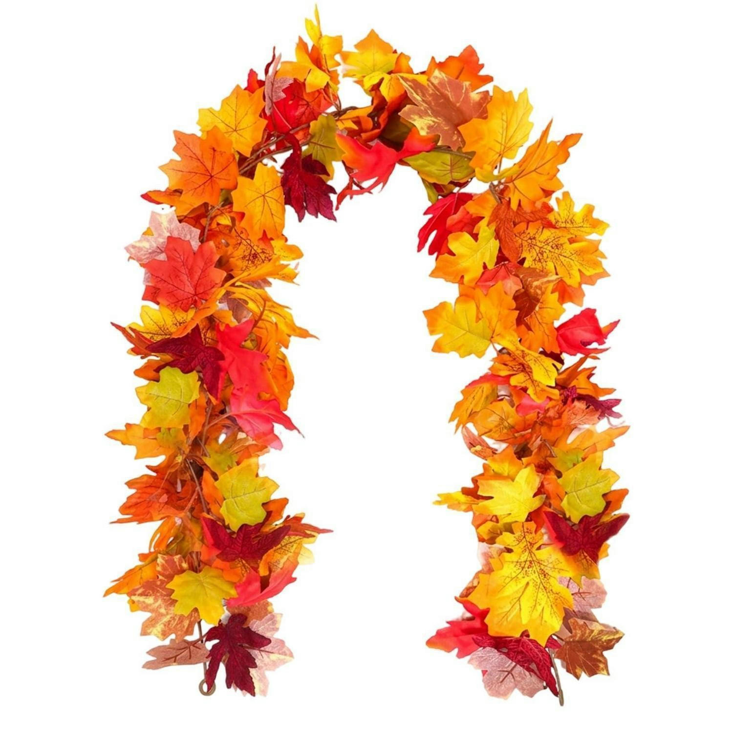 GIRLANDE Herbstblätter 175 cm - Multicolor, Kunststoff (1cm)