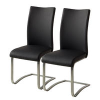 FREISCHWINGER - Edelstahlfarben/Schwarz, Leder/Metall (43/103/52cm) - home24