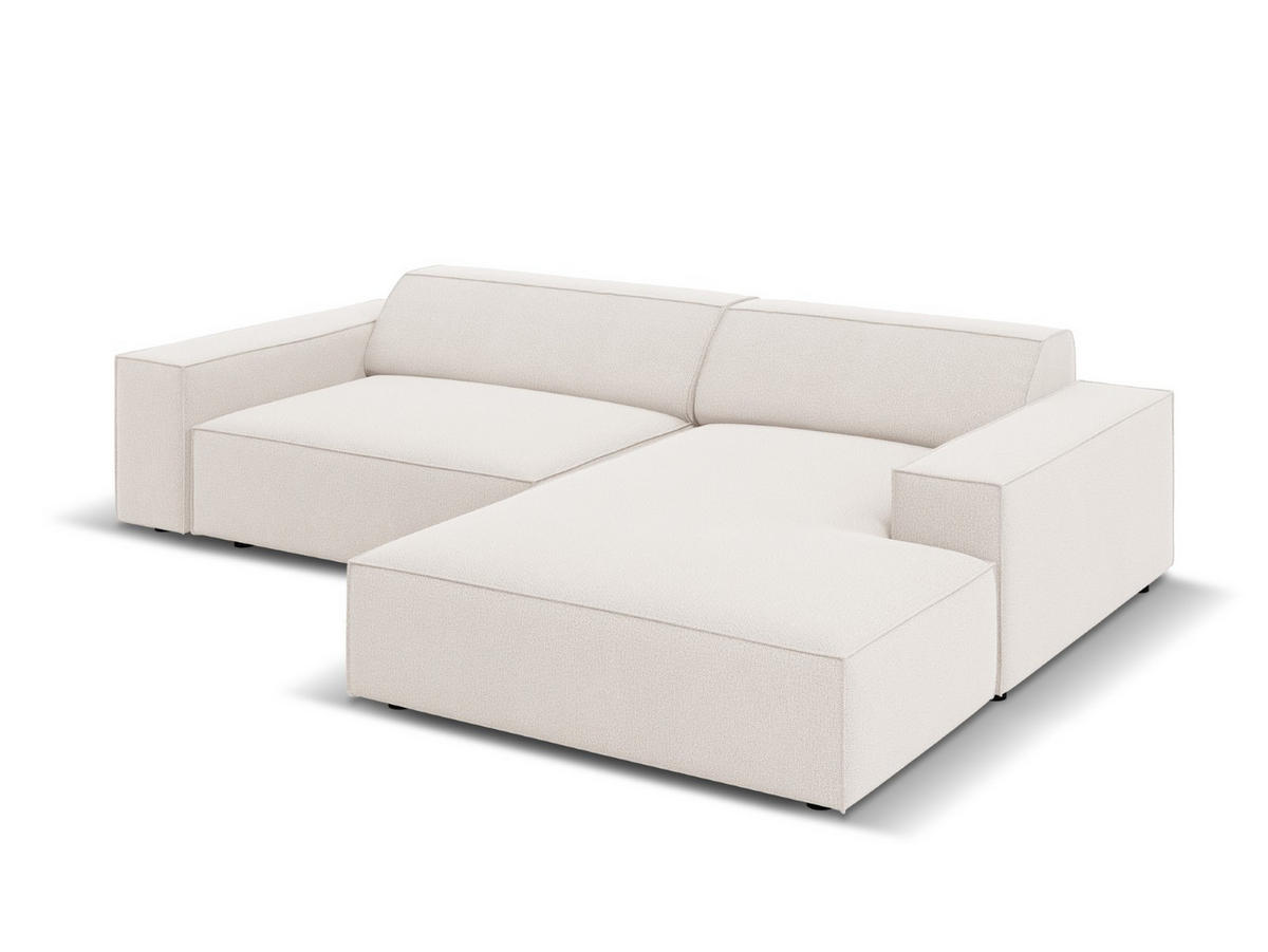 MODULARES-ECKSOFA rechts Jodie aus strukturiertem Stoff leichtes beige 3 Sitzplätze - Beige, Textil (166/224cm) - Micadoni