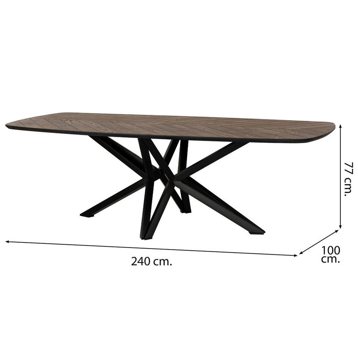 ESSTISCH aus Holz 240x100x77 cm - Braun, Holz (100/240/77cm) - Wanderlust