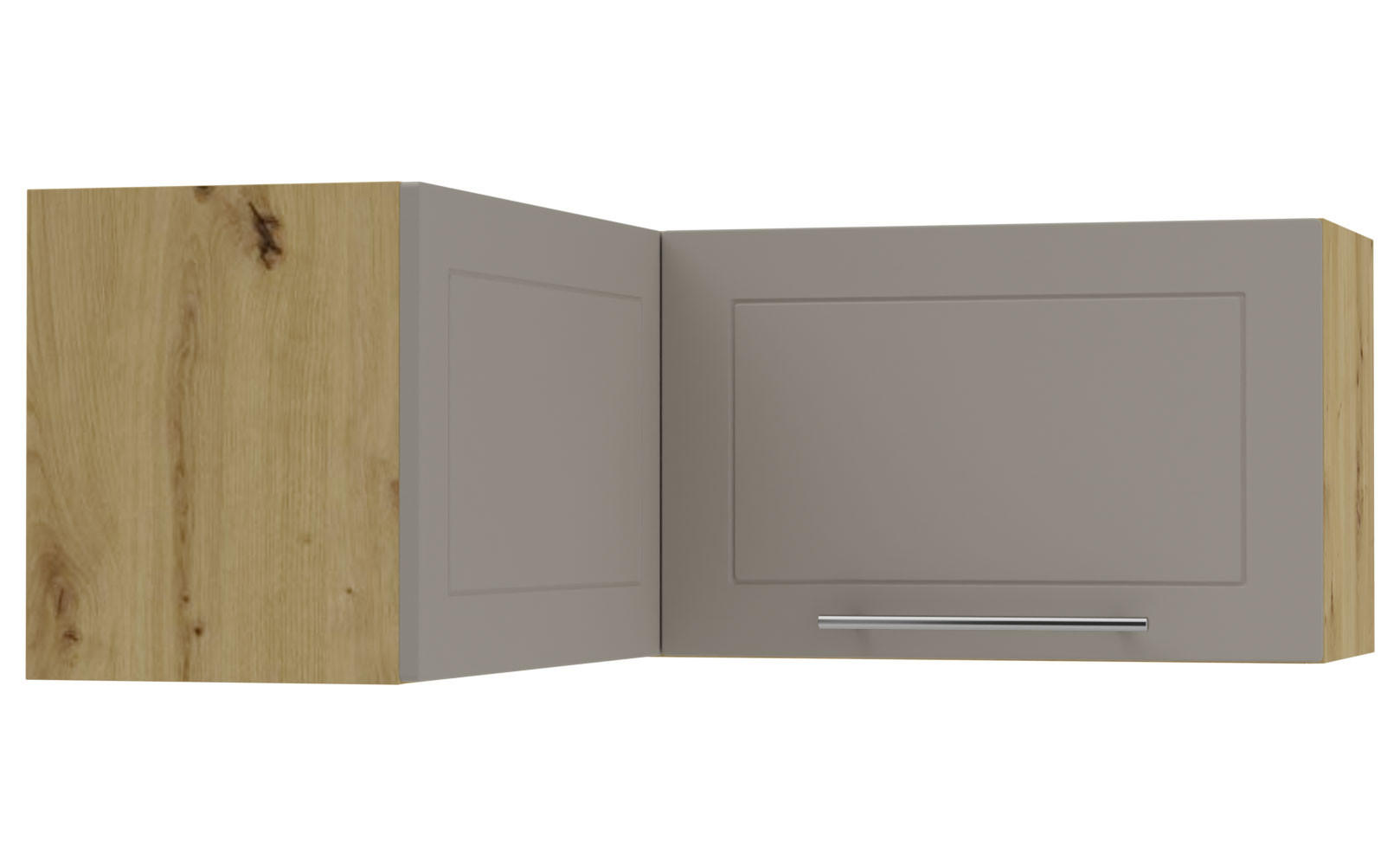 ECKHÄNGESCHRANK Kvantum W14/90/36 Beige Matt / Eiche Artisan Matt 90 / 90 / 36cm - Beige/Eiche Artisan, Holz/Holzwerkstoff (90/36/90cm) - Feldmann-Wohnen