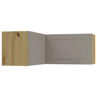 ECKHÄNGESCHRANK Kvantum W14/90/36 Beige Matt / Eiche Artisan Matt 90 / 90 / 36cm - Beige/Eiche Artisan, Holz/Holzwerkstoff (90/36/90cm) - Feldmann-Wohnen