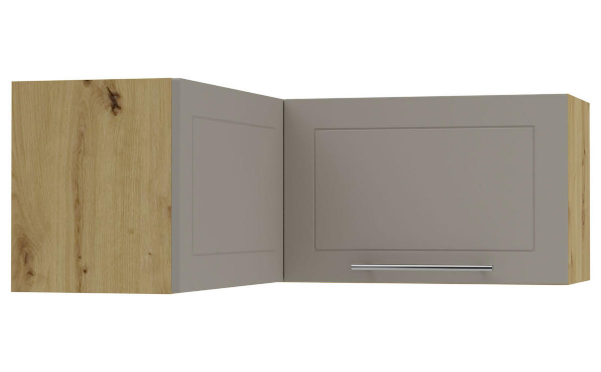 ECKHÄNGESCHRANK Kvantum W14/90/36 Beige Matt / Eiche Artisan Matt 90 / 90 / 36cm - Beige/Eiche Artisan, Holz/Holzwerkstoff (90/36/90cm) - Feldmann-Wohnen