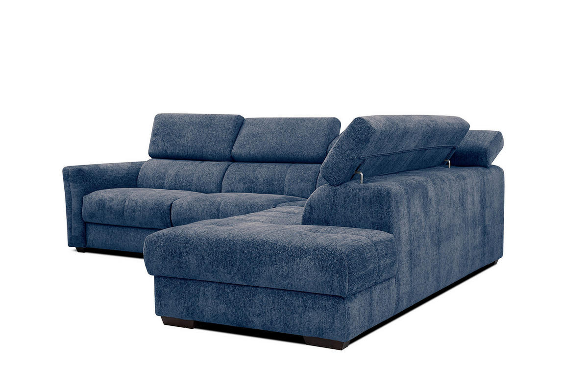 ECKSOFA CALVERA 5-Sitzer, dunkelblau - Dunkelblau, Holzwerkstoff/Textil (298/239cm) - Courtois Laville