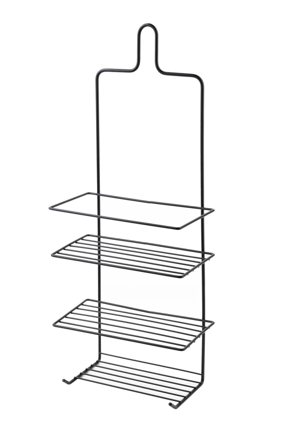 DUSCHREGAL Carl 18,5/10/47,5cm Schwarz - Schwarz, Metall (18.5/47.5/10cm) - Mondex