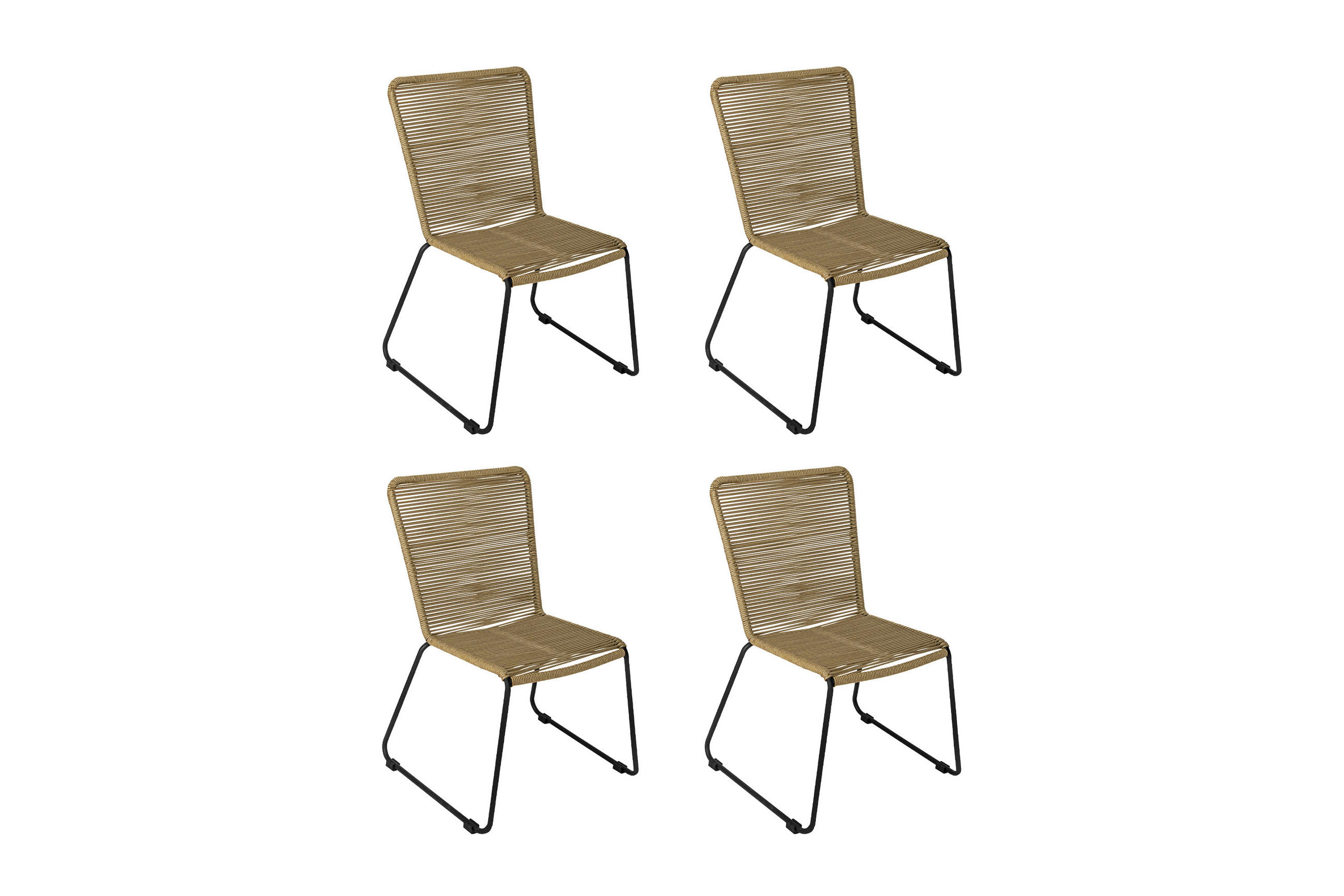 GARTENSTUHL 4ER-SET ISRA - Taupe, Textil/Metall (58/88/55cm) - SAM