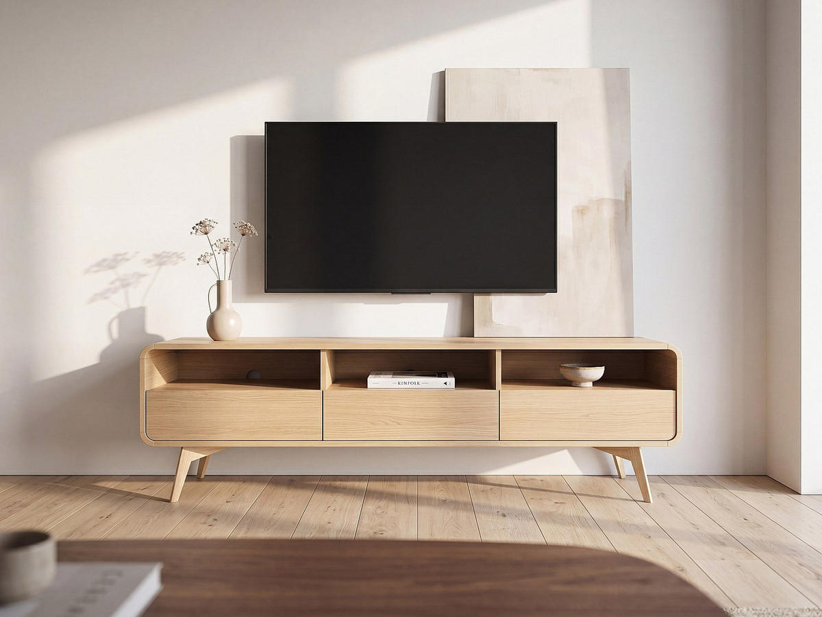 TV-BOARD - 180 cm x 39 cm - holz - naturfarben hell Jalemo - Naturfarben, Holz (180/53/39cm) - Vente-Unique