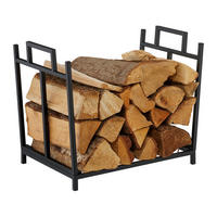 KAMINHOLZREGAL - Schwarz, Metall (45/41/33cm) - Relaxdays