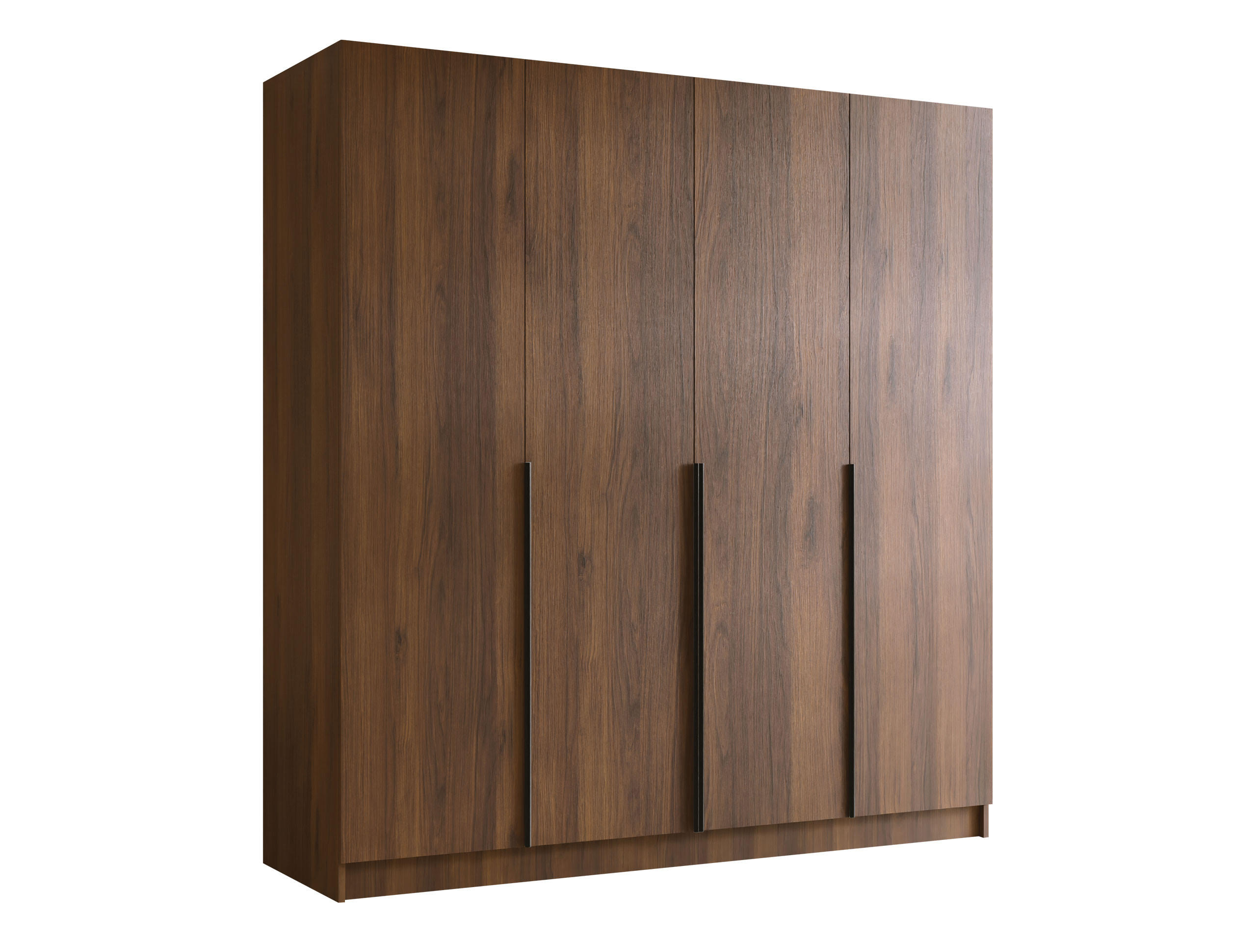 KLEIDERSCHRANK Santi I - Nussbaumfarben/Schwarz, Holzwerkstoff/Metall (200/215/58cm) - MIRJAN24