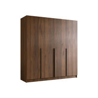 KLEIDERSCHRANK Santi I - Nussbaumfarben/Schwarz, Holzwerkstoff/Metall (200/215/58cm) - MIRJAN24