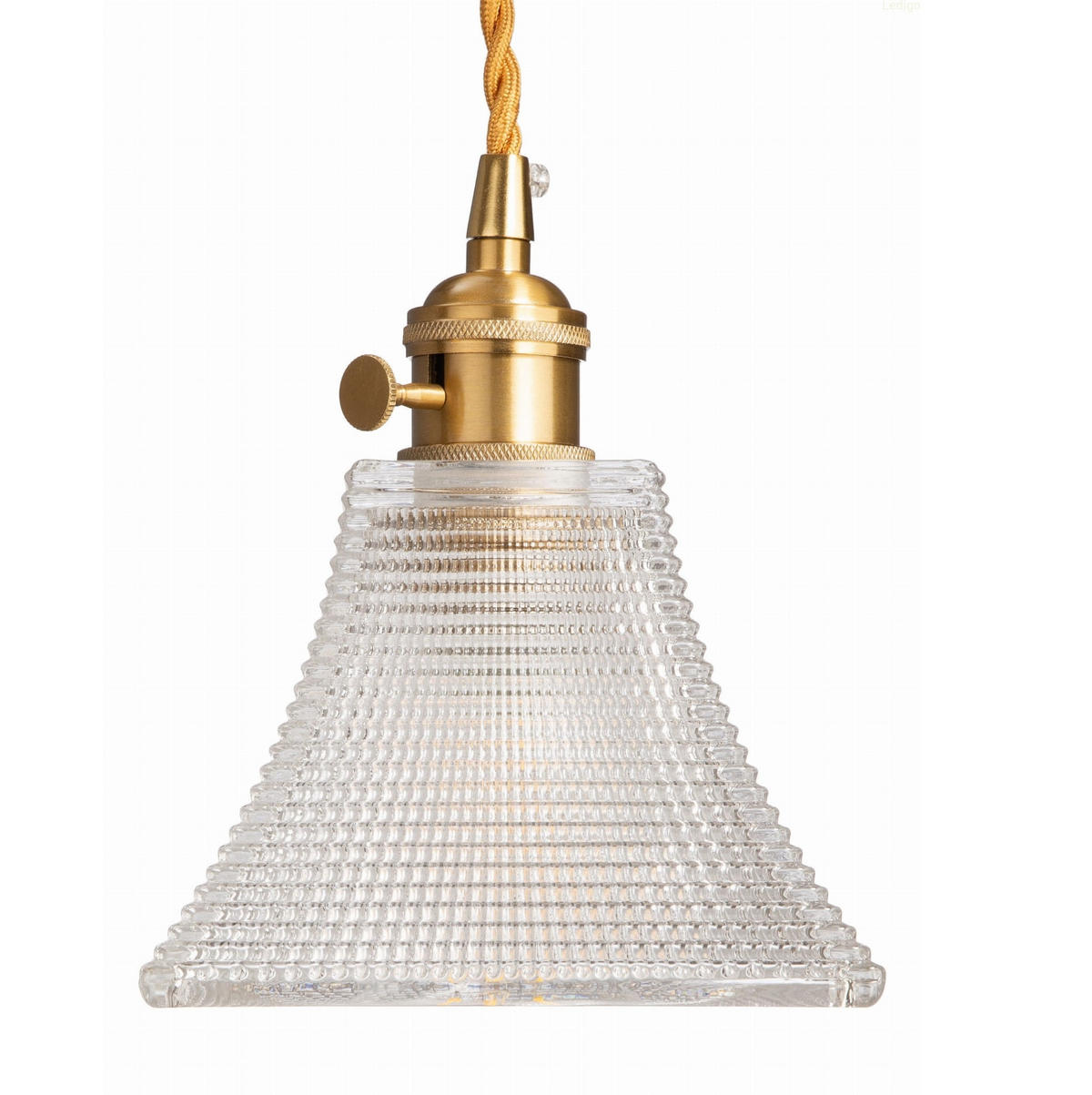 PENDELLEUCHTE Paris - Transparent/Goldfarben, Glas/Metall (14/14/110cm) - kiki design