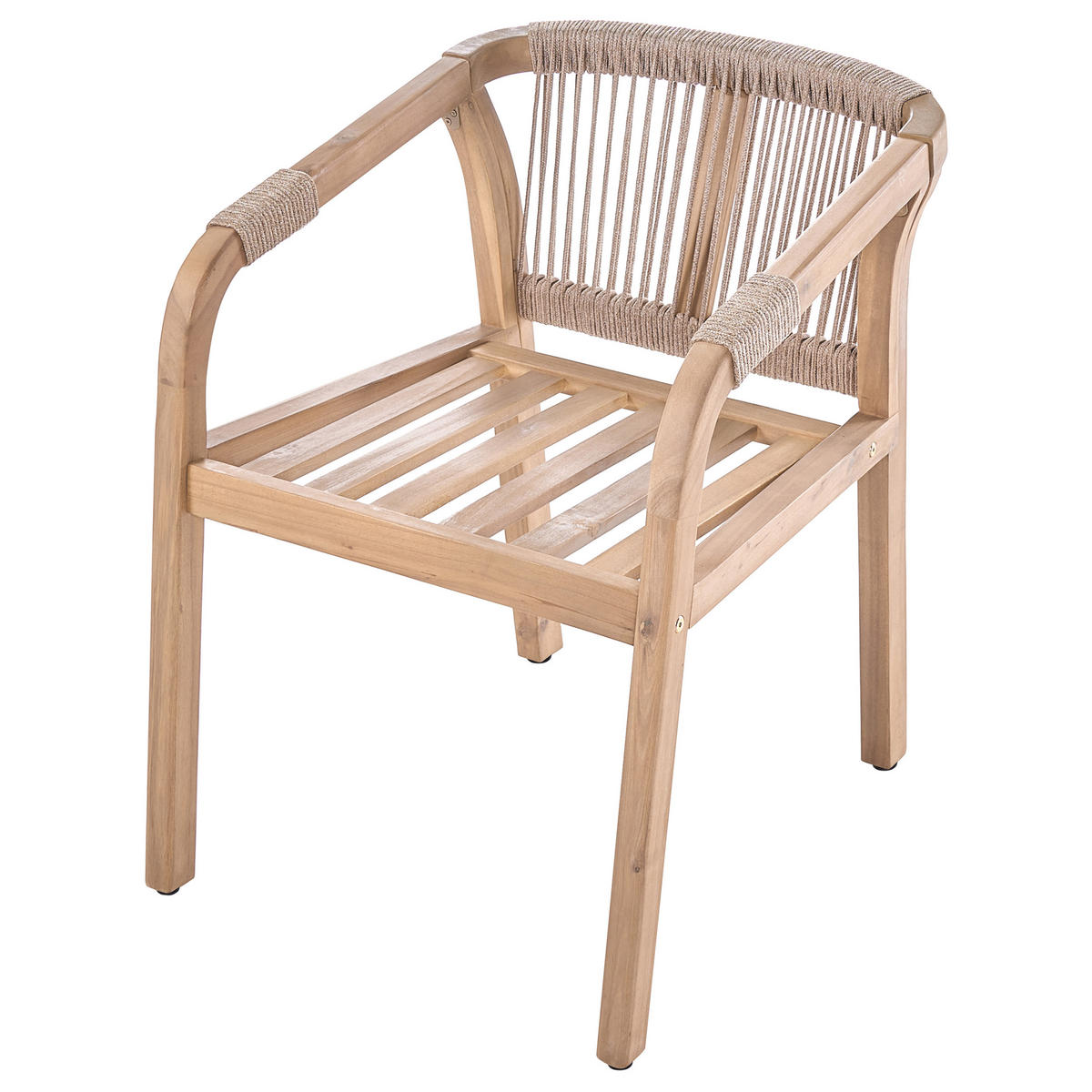GARTENSTUHL Akazienholz Hellbraun Sumba - Beige, Holz (55/76/66cm) - Beliani