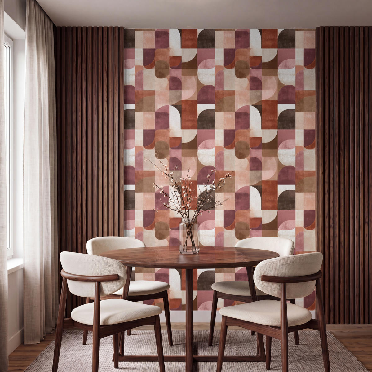 TAPETE - Geometrie - Modern - Retro - 160x240 cm - Multicolor, Papier (160/240cm) - OnlyWow