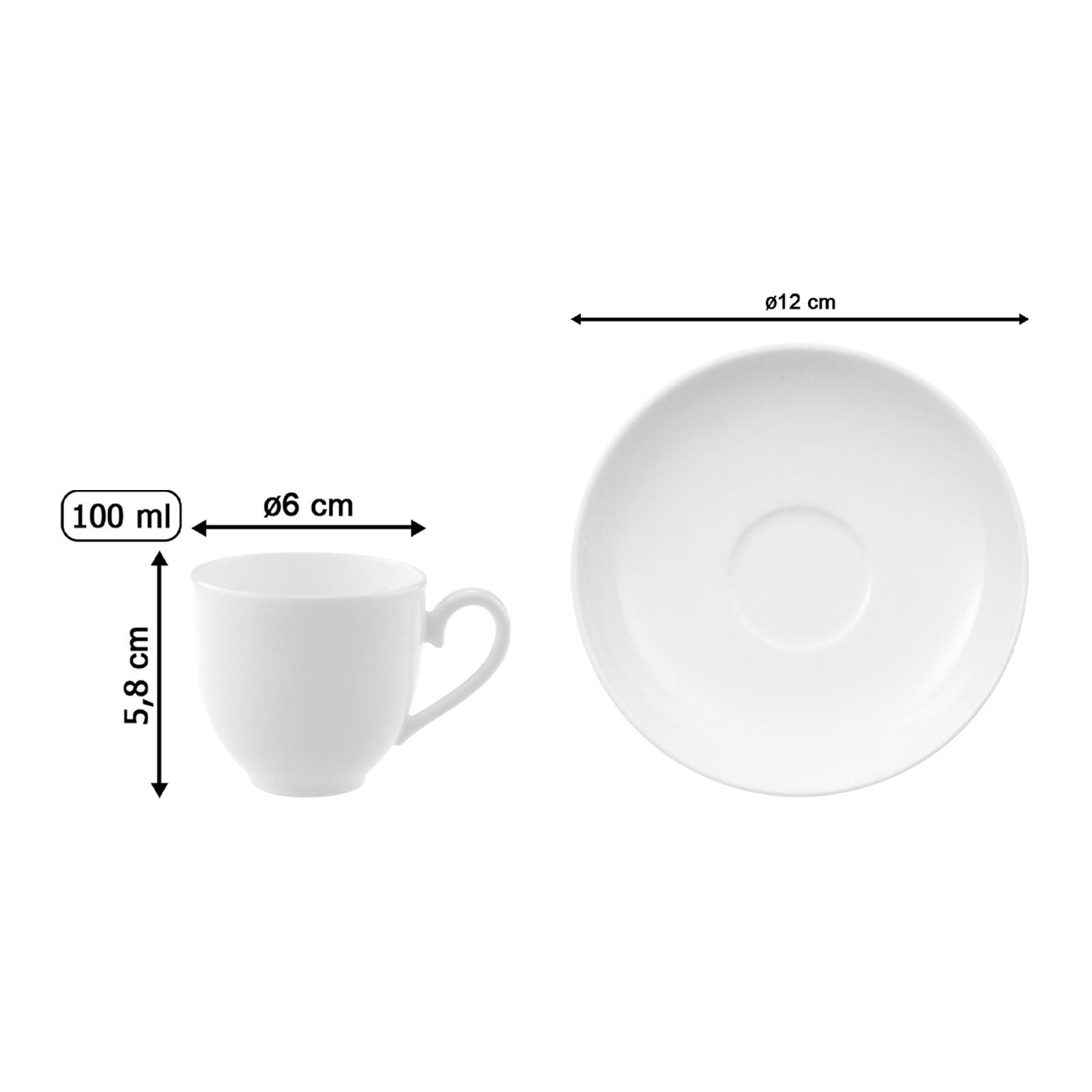 MOKKA-/ ESPRESSOTASSE MIT UNTERTASSE Royal weiß 100 ml - Weiß, Keramik (12/7.8/12cm) - Villeroy & Boch