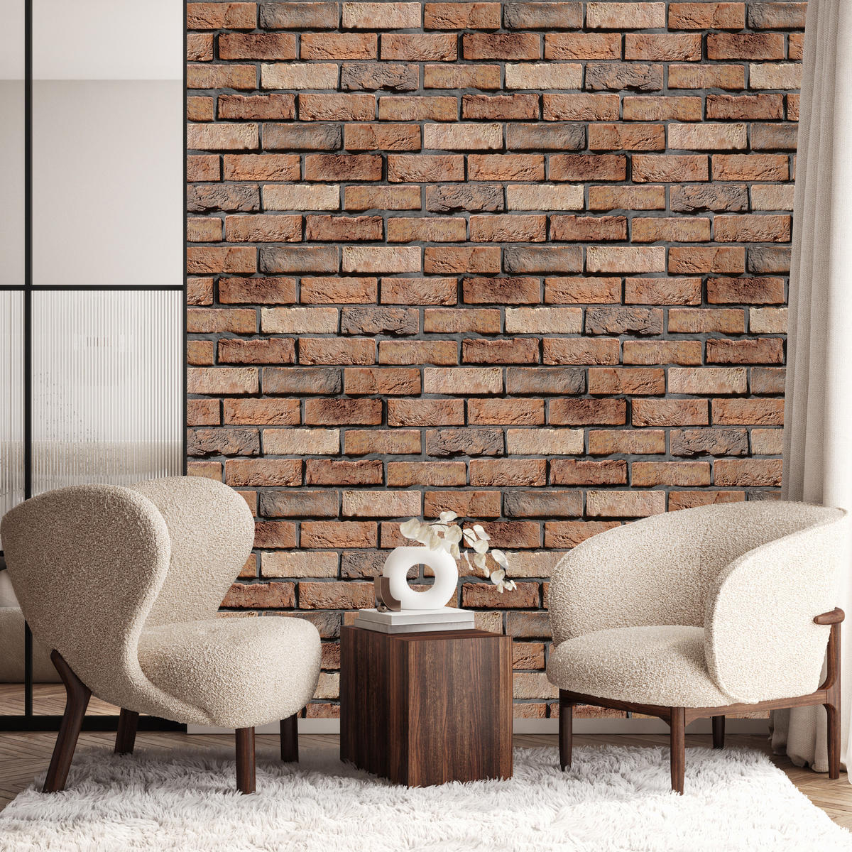 VLIESTAPETE Ziegelwand in 3D-Optik – Braun – 50x1000 cm - Braun, Papier (50/1000cm) - Muralo