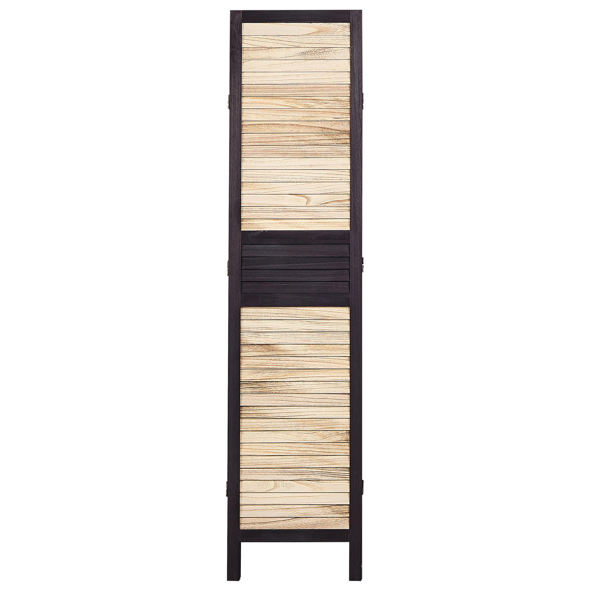 SEPARATOR DE CAMERĂ 4 piese maro/negru 164/170 cm Brennerbad - maro/negru, lemn (164/170/2cm) - Beliani