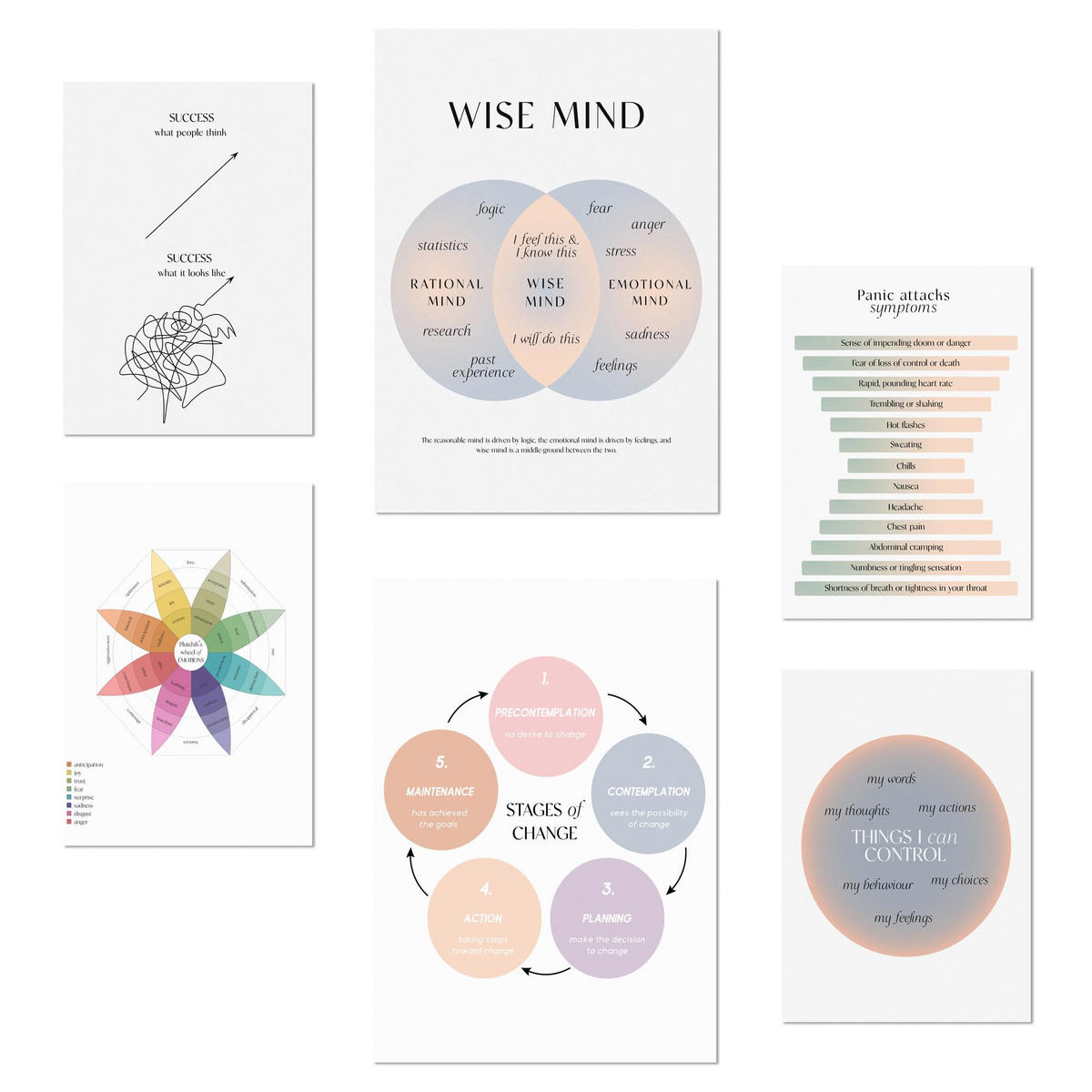 POSTER Set Mit 6 Wellness 2 A3 & A4 Rahmenlos - Klar, Papier (29/3cm) - Nacnic