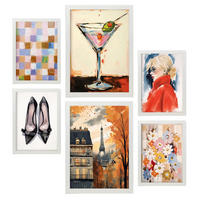 POSTER Set Mit 6 Cocktail In Paris A3 & A4 Weißer Rahmen - Weiß, Papier (29/3cm) - Nacnic