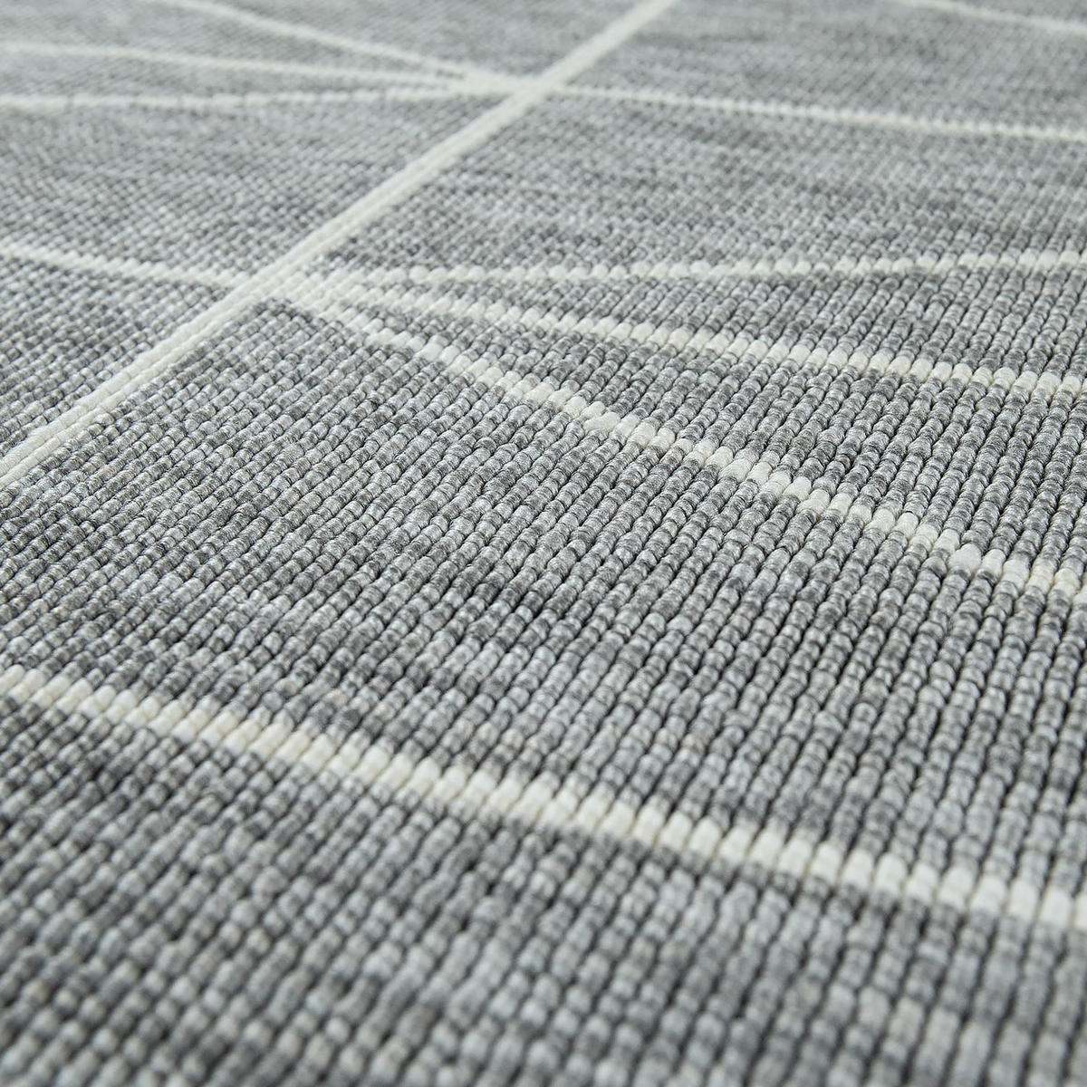 TEPPICH Outdoor Geometrisch Balkon, Terrasse schmutzabweisend Grau Rechteckig 160x230 - Grau, Textil (160/230cm) - KADIMA DESIGN
