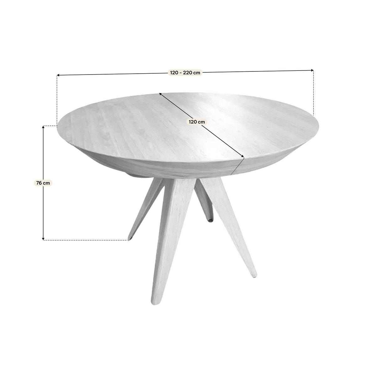 ESSTISCH INTARSIO Ausziehbar 120 - 220 / 120 x 76 cm - Eichefarben, Holz (120/120/76cm) - MASSENO