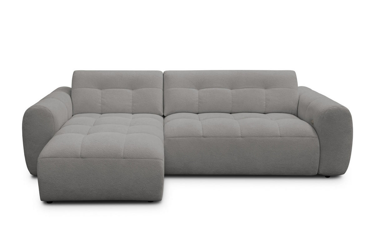 ECKSOFA LUMERO 4-Sitzer LINKS, taupe - Taupe/Schwarz, Holz/Textil (275/166cm) - Courtois Laville