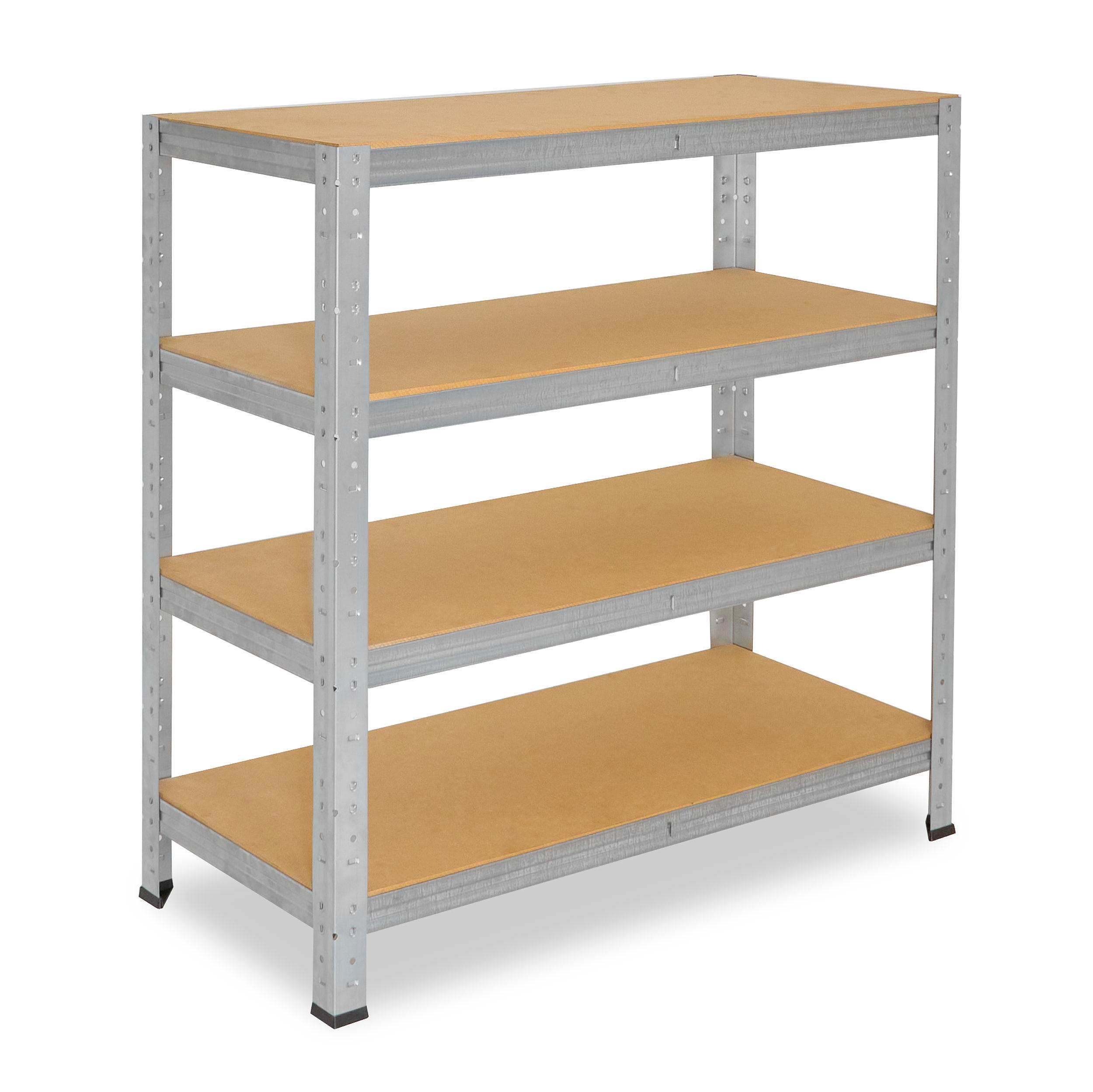 SCHWERLASTREGAL HOME 115x70x23 cm in verzinkt mit 4 Böden und 175 kg Traglast pro Boden - Silberfarben, Metall (70/115/23cm) - shelfplaza